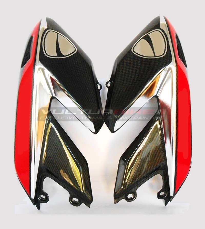 Chrome-plated side panel stickers - Ducati Hypermotard 796/1100