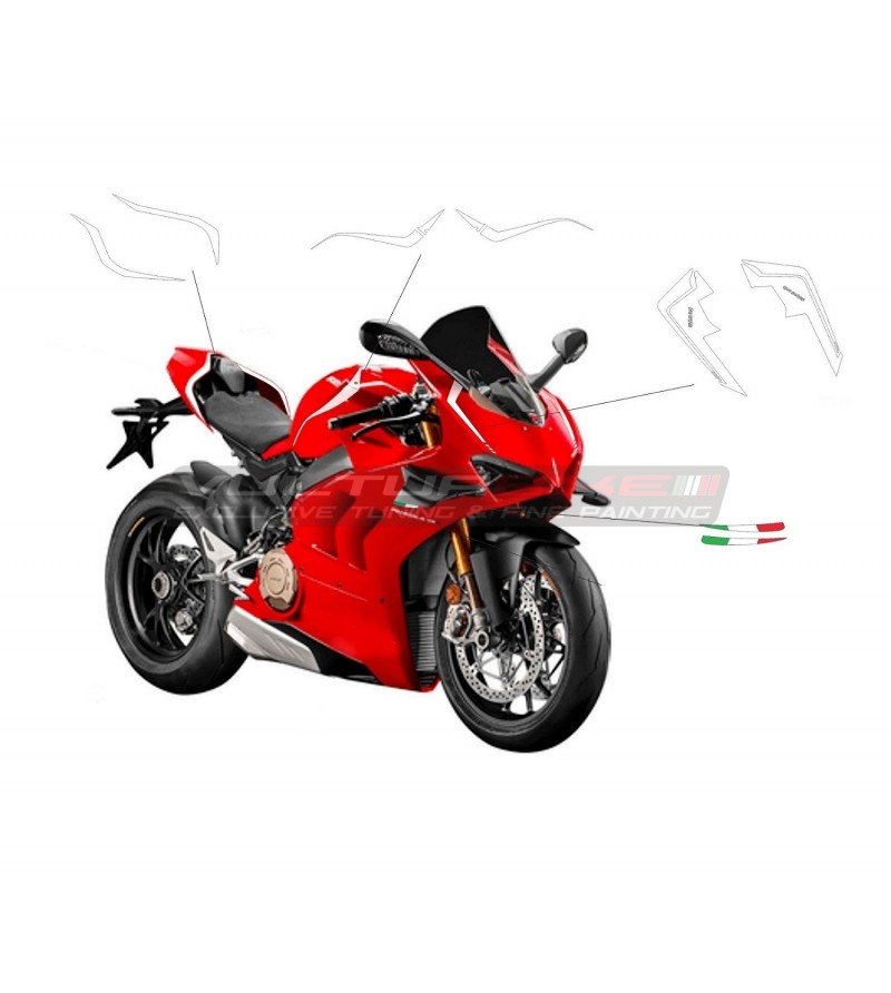 Panigale SP white Design Aufkleber Kit - Ducati Panigale V4 / V4S / V4R