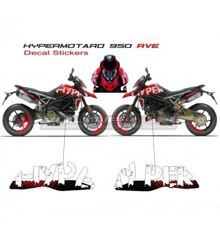 Réplica De Adhesivos Rve Para Carenados Laterales - Ducati Hypermotard 950