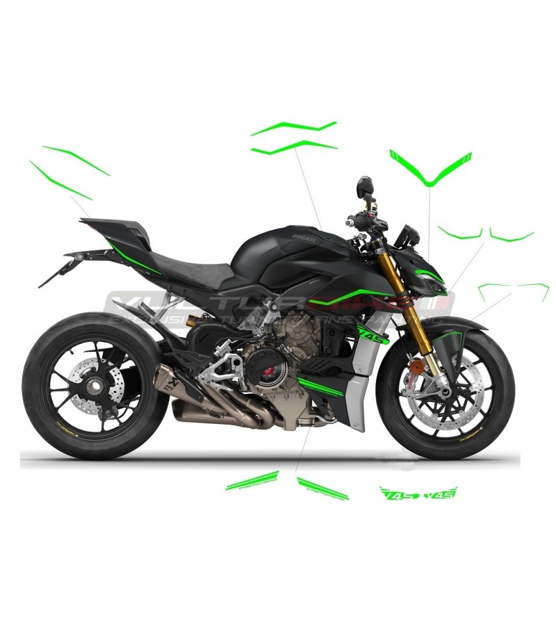 Grün gefärbte Aufkleber Kit - Ducati Streetfighter V4 / V4S