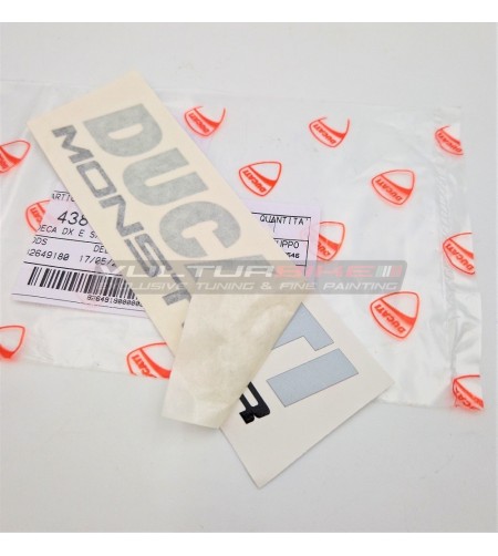 Adesivo originale Ducati Monster colore argento nero 