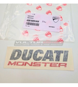 Pegatina original Ducati Monster rojo y negro