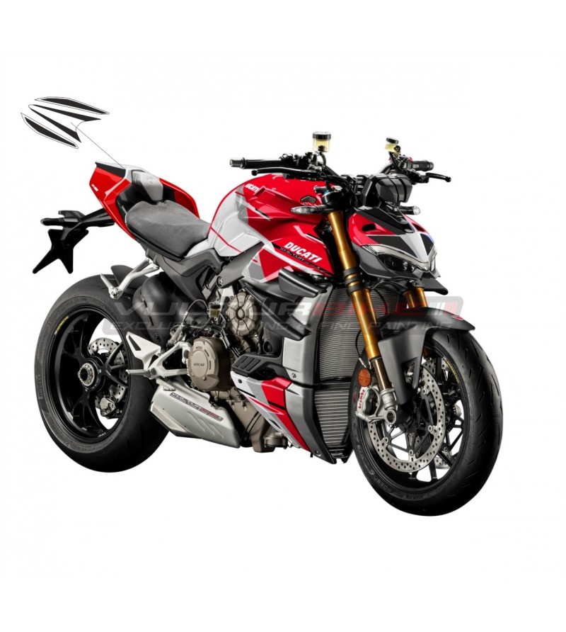 Heckaufkleber Design S CORSE weiß schwarz - Ducati Streetfighter V4 / V2