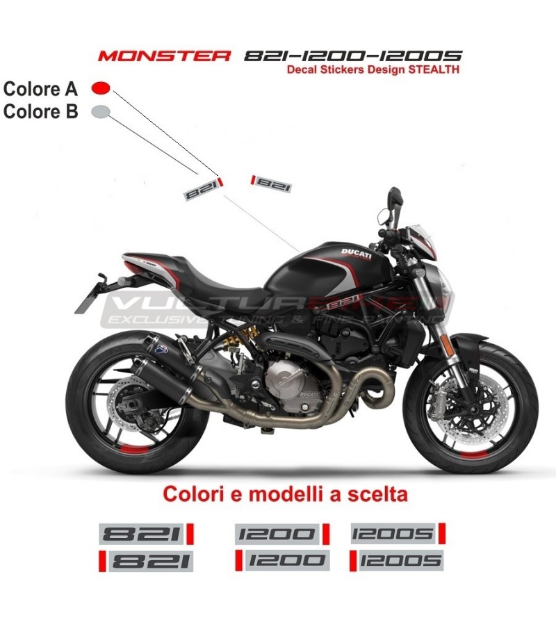 Pegatinas de marco personalizables - Ducati Monster 821 / 1200 / 1200S