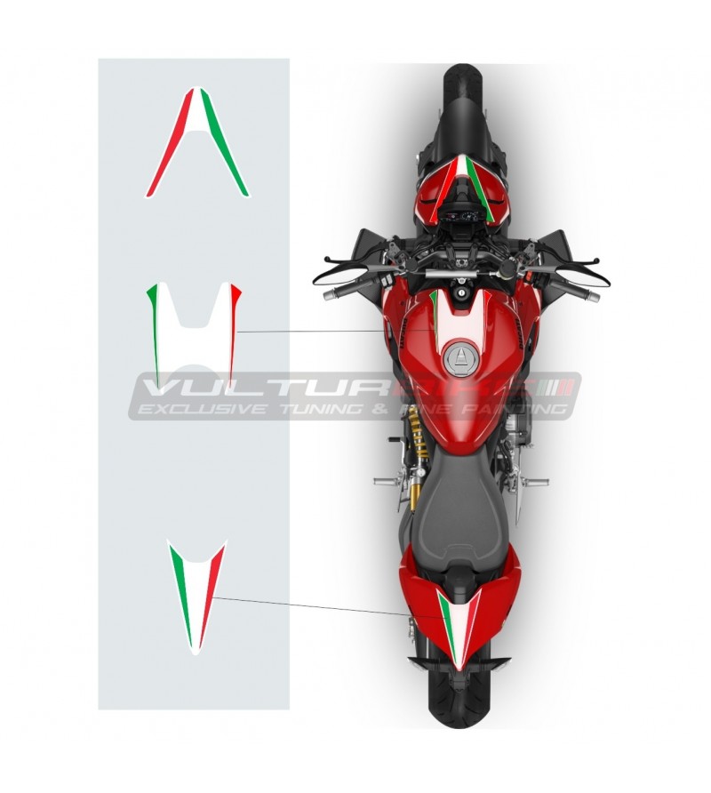 Kit complet d’autocollants tricolores - Ducati Streetfighter V2