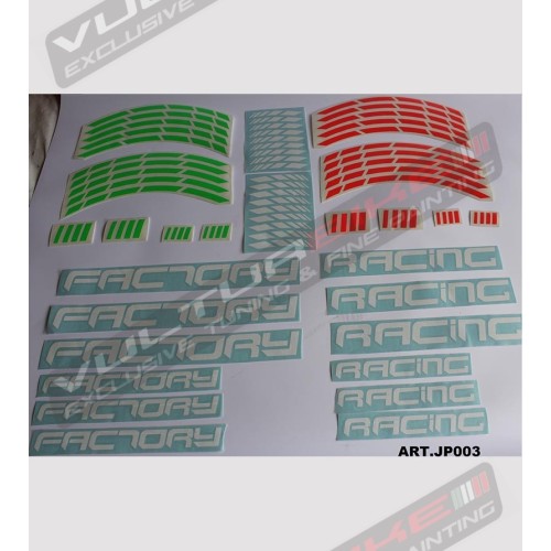Universal colored Factory Racing stickers 