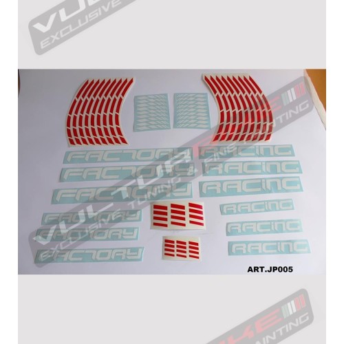 Universal colored Factory Racing stickers 