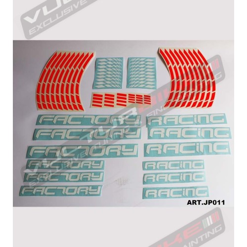 Universal colored Factory Racing stickers 
