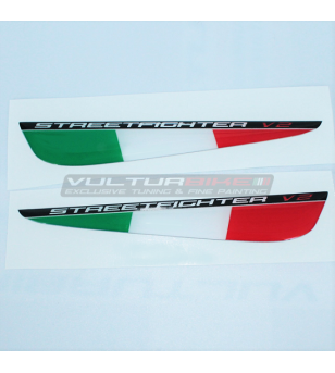 Italian tricolor flags for fins - Ducati Streetfighter V2