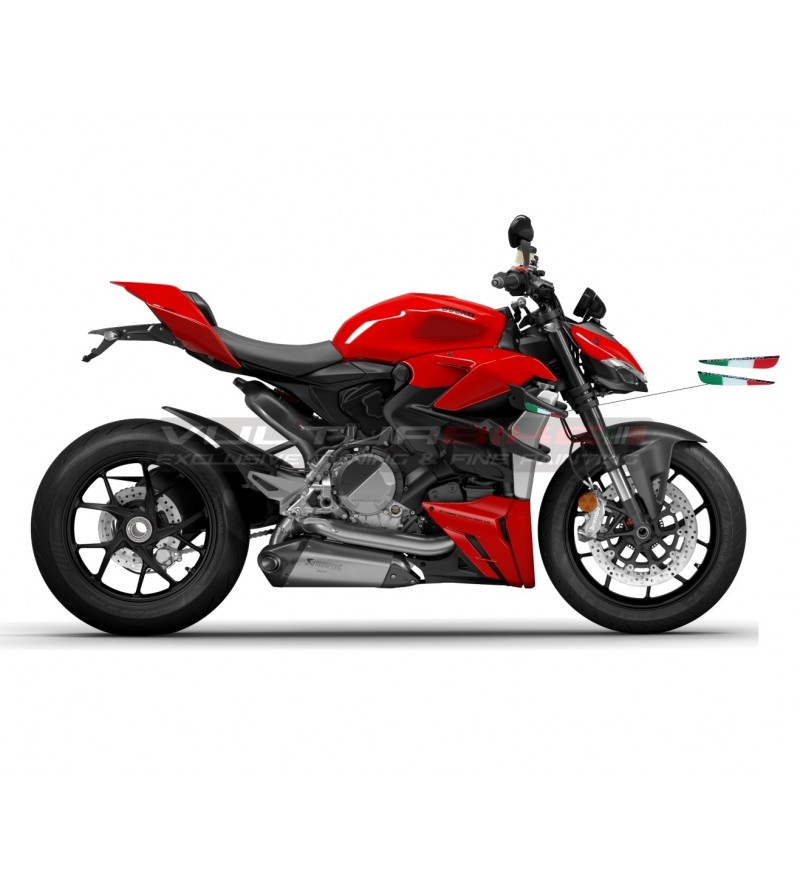 Drapeaux tricolores italiens en résine pour ailerons - Ducati Streetfighter V2