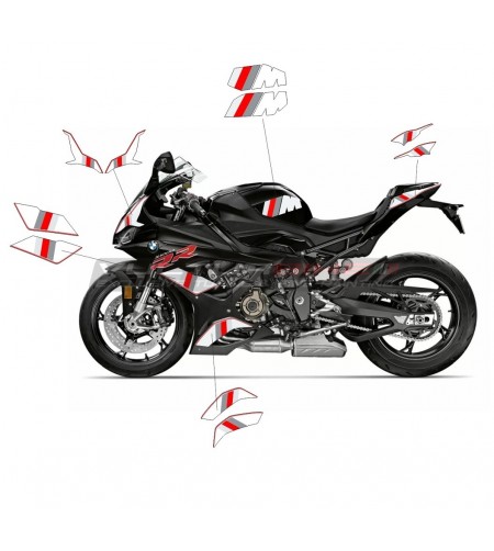 Red white stickers kit for motorcycle BMW S1000RR 2019 / 2021