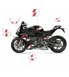 Kit de pegatinas blancas rojas para moto BMW S1000RR 2019 / 2021