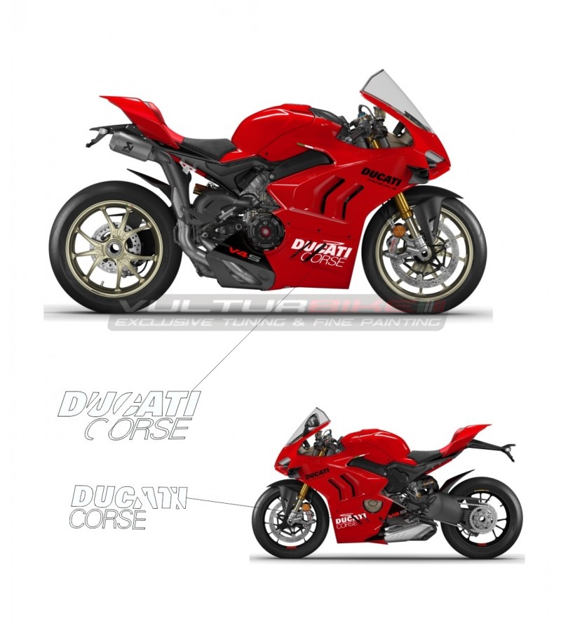 Pegatinas originales Ducati para carenados inferiores - Panigale V4 2022 - 2023