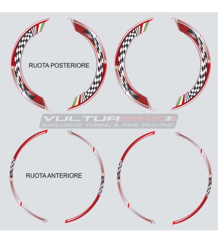 Autocollants universels pour roues design rouges