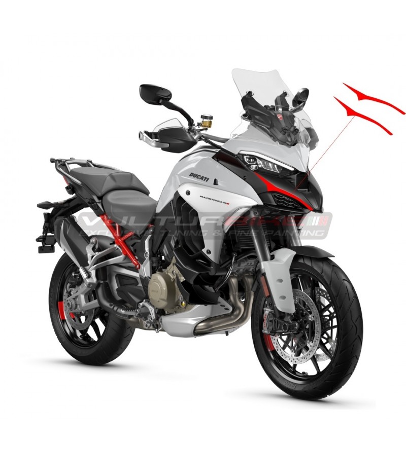 Stickers for airbox tip red design - Ducati Multistrada V4