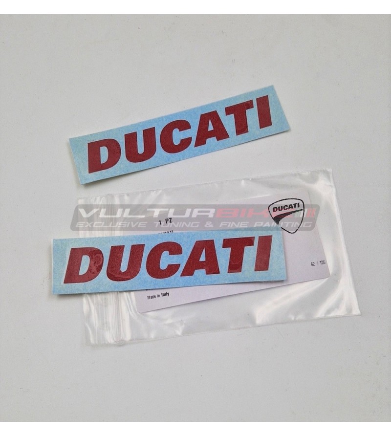 Pair of original decals Ducati red color
