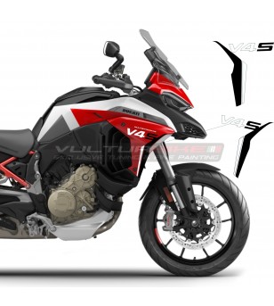Pegatinas blancas negras para paredes laterales de diseño personalizado - Ducati Multistrada V4S