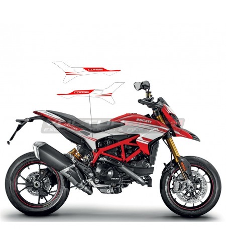 Pegatinas de diseño blanco para carenados laterales - Ducati Hypermotard 821 / 939