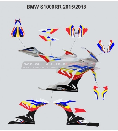 Kit completo de pegatinas de diseño multicolor - BMW S1000RR