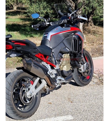 Brushed aluminum effect carbon tank cover - Ducati Multistrada V4 / V4S 