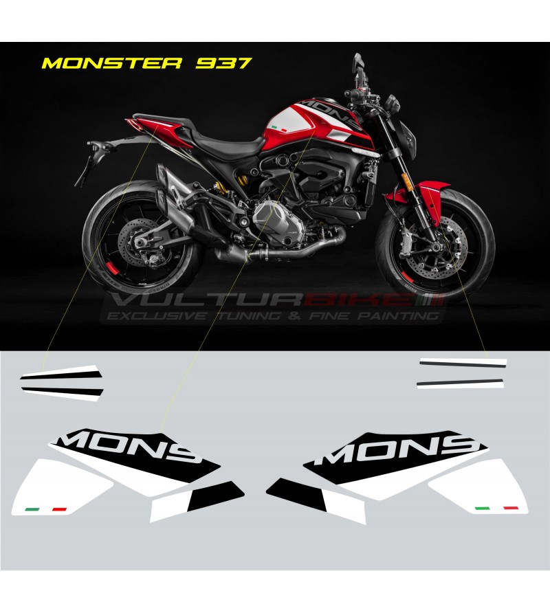 Kit autocollants nouvelle livrée - Ducati Monster 937