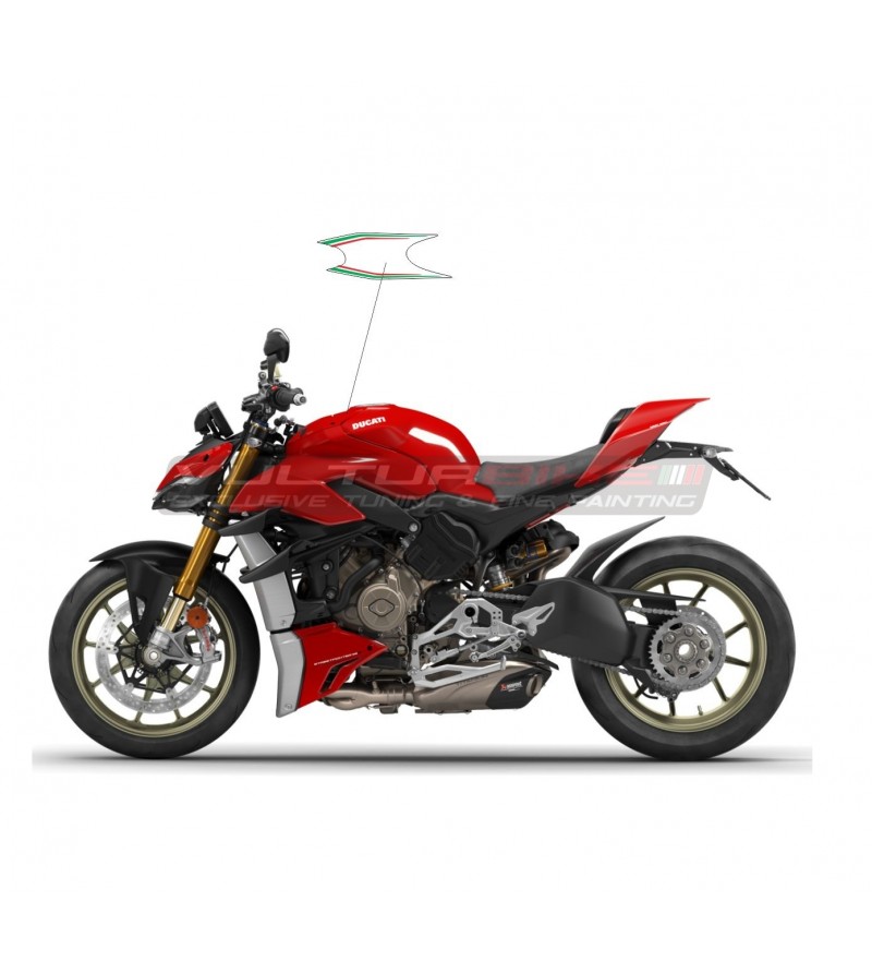 Aufkleber für Batterieabdeckung Italienisches dreifarbiges Design - Ducati Streetfighter V4 / V4S