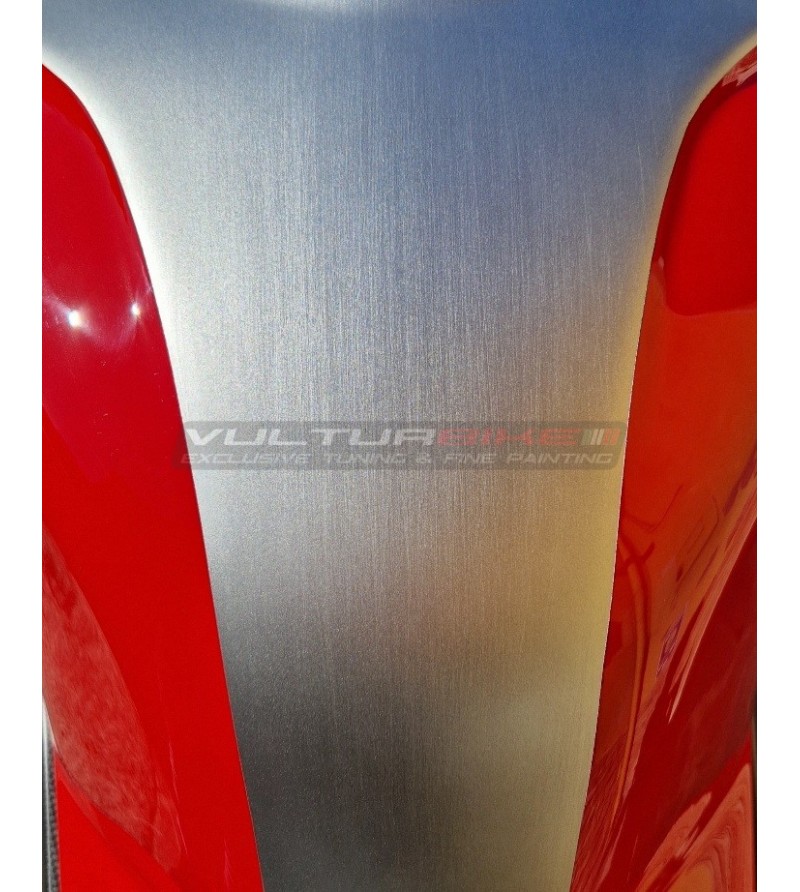 Brushed aluminium effect carbon tank cover - Ducati Panigale /  Streetfighter V4 2022 / 2023