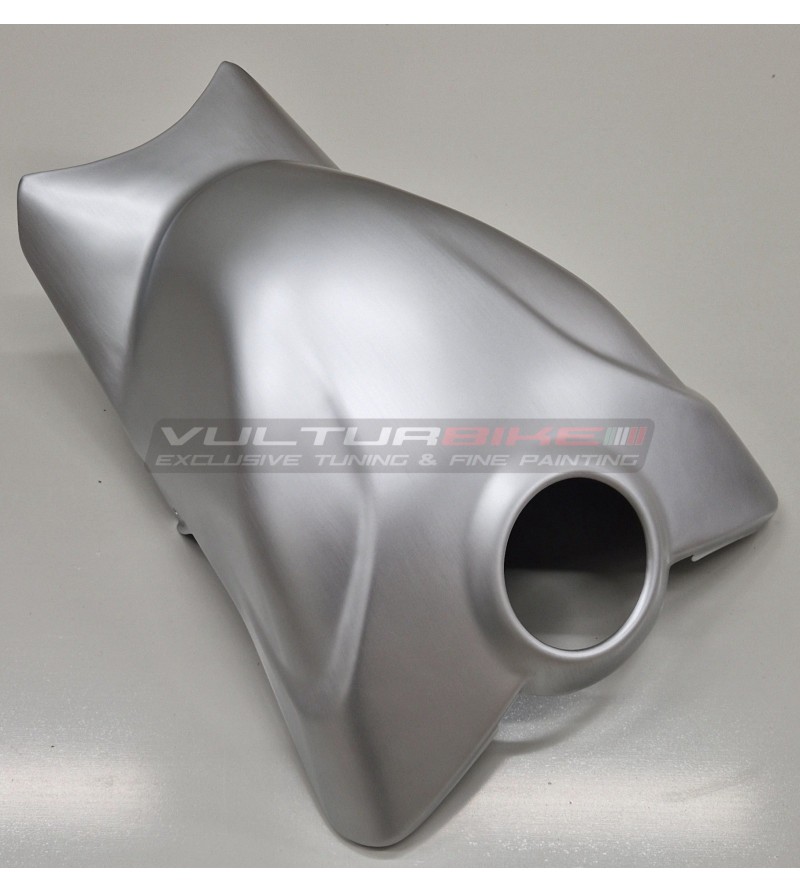 Brushed aluminium effect carbon tank cover - Ducati Panigale V4 2022 / 2023