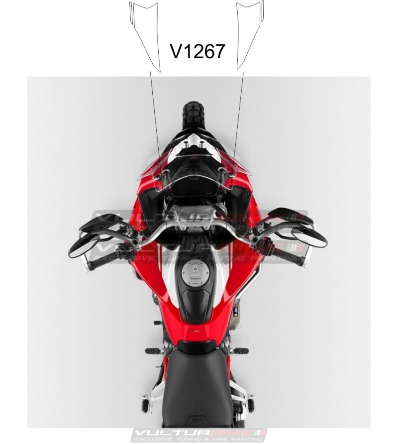 Autocollants Protection Réservoir Ducati Multistrada V4 S 2021-2024 - Antidérapants Noirs Imperméables - Set Complet