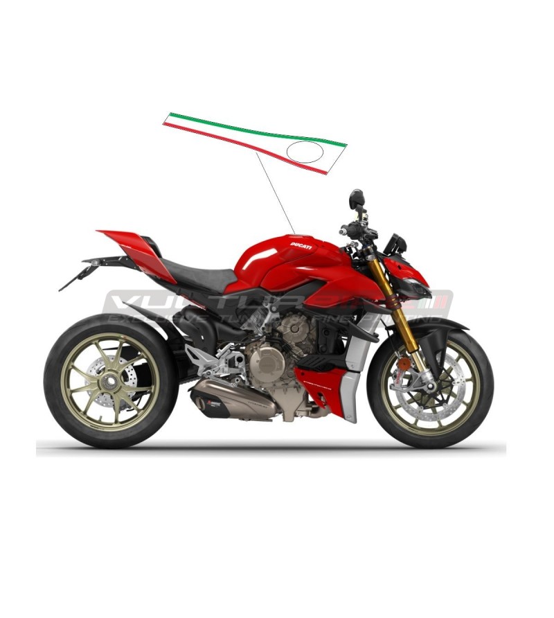 Italienischer dreifarbiger Design-Tankaufkleber - Ducati Streetfighter V4 / V4S
