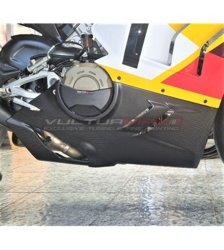 Carenados inferiores de carbono Panigale V4 2018 / 2023 para escape Akrapovic 