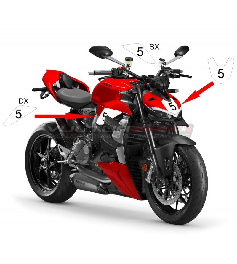 Kit pegatinas paneles laterales y carenado - Ducati Streetfighter V2