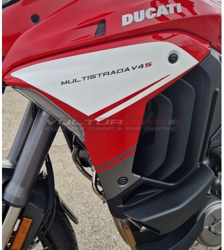 Autocollants rouges/blancs/graphite mats pour panneaux latéraux - Ducati Multistrada V4 / V4S