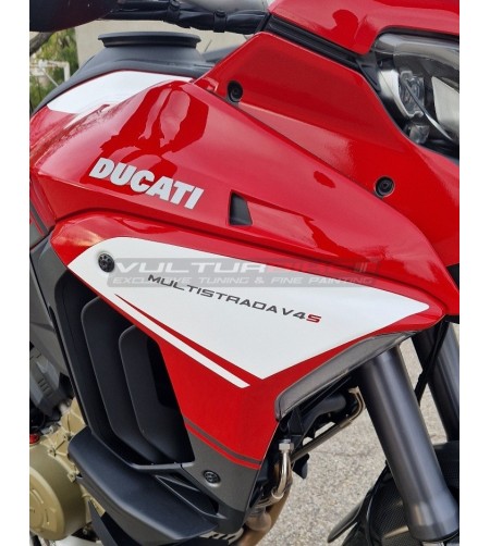 Autocollants rouges/blancs/graphite mats pour panneaux latéraux - Ducati Multistrada V4 / V4S