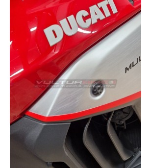 Brushed aluminium effect carbon panels - Ducati Multistrada V4 / V4S