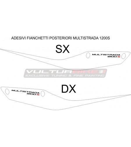 Aufkleberset für Seitenteile unter dem Sattel - Ducati Multistrada 1200S 2010/2014 