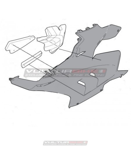 Paneles fonoabsorbentes para carenados superiores Ducati Panigale V4 2022 / 2023 