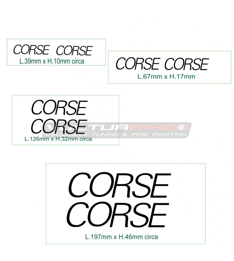 Kit autocollants écrit « Corse » pour motos Ducati