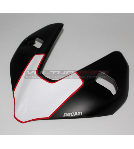 Autocollant blanc avec bordure rouge pour bulle - Ducati Streetfighter V2 / V4 / V4S 