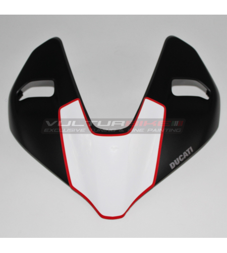 Weißer Aufkleber mit rotem Rand für Verkleidung - Ducati Streetfighter V2 / V4 / V4S