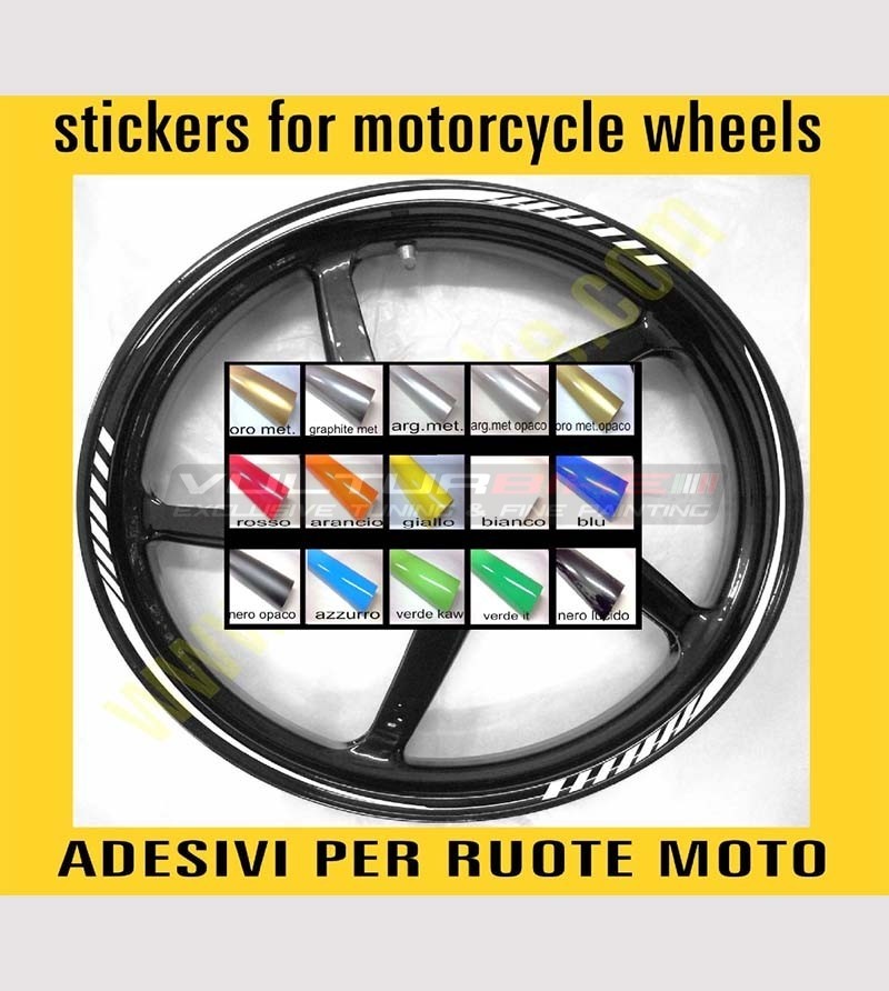 14 adesivi universali per ruote moto