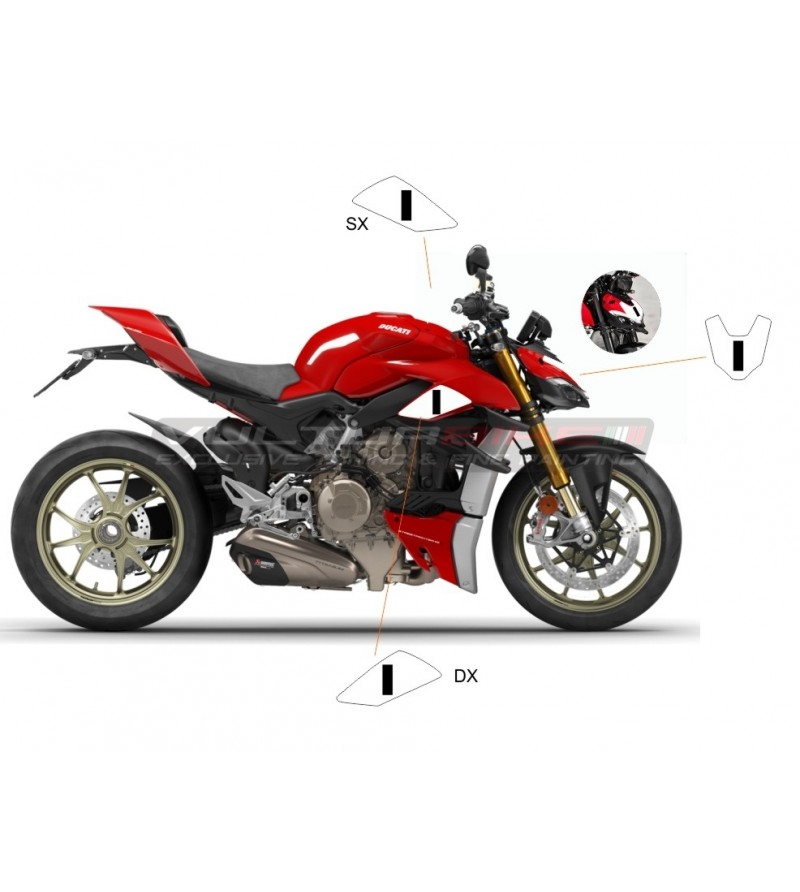 Kit de pegatinas número 1 para carenado y paneles laterales - Ducati Streetfighter V4