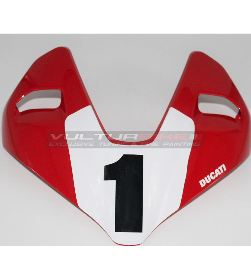 Weißer Aufkleber mit Nummer für Verkleidung - Ducati Streetfighter V2 / V4 / V4S