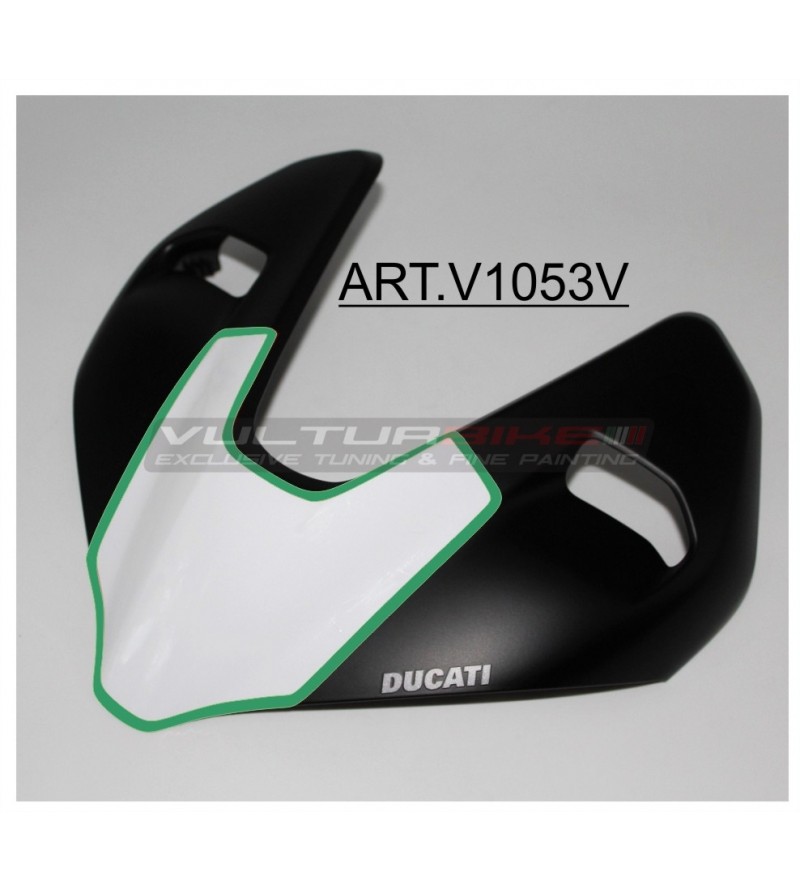 Weißer Aufkleber mit grünem Rand für Verkleidung - Ducati Streetfighter V2 / V4 / V4S