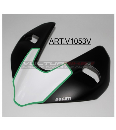 White sticker with green border for fairing - Ducati Streetfighter V2 / V4 / V4S