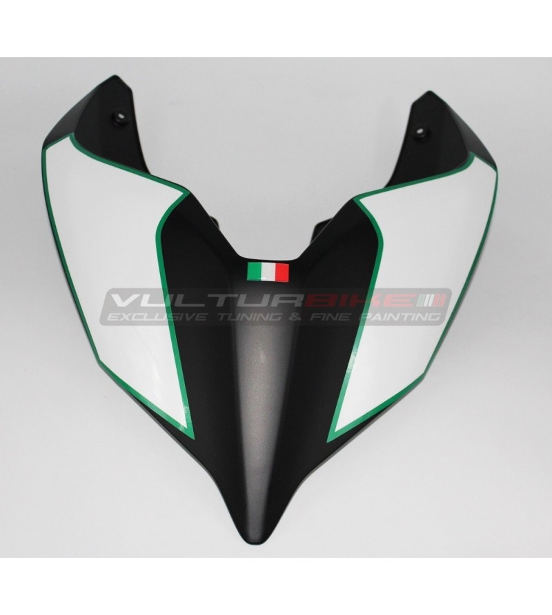 Kit de pegatinas blancas con borde verde para la cola - Ducati Panigale / Streetfighter