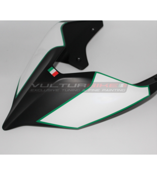 Weißes Aufkleberset mit grünem Rand für Schwanz - Ducati Panigale / Streetfighter