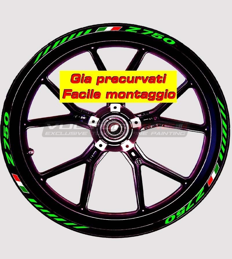 adesivi cerchi per Kawasaki Z 750 Adesivi ruote stickers wheels 