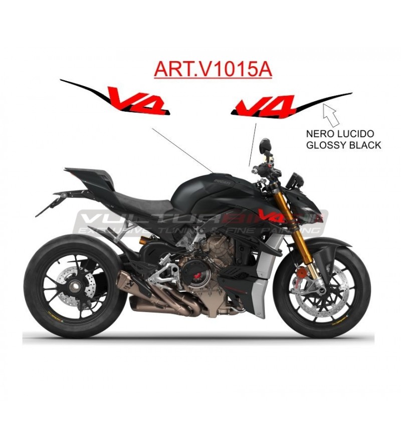 Autocollants rouge-noir pour carénages latéraux - Ducati Streetfighter V4 / V4S