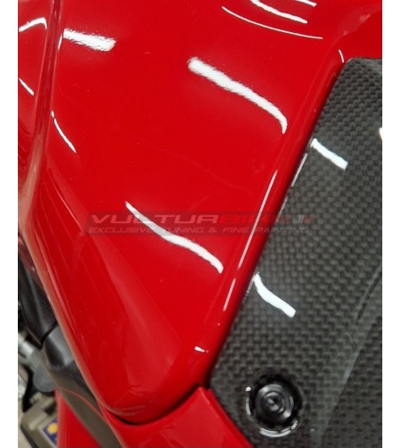 Coperchio serbatoio carbonio verniciato rosso - Ducati Panigale / Streetfighter V4 